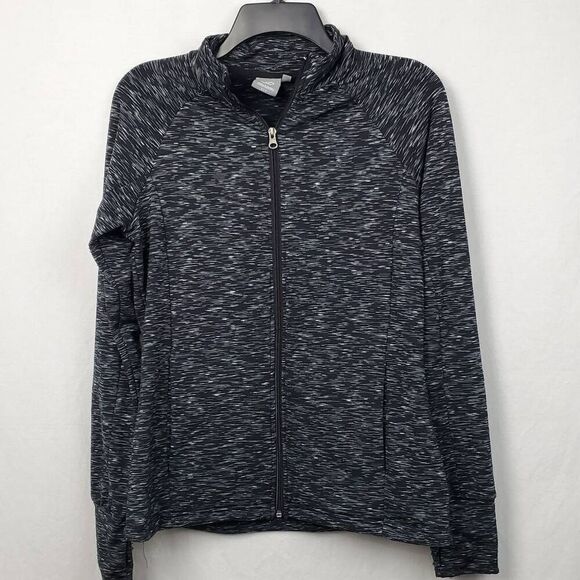 Daisy Fuentes Medium Black Full Zip Sweatshirt - Picture 2 of 7